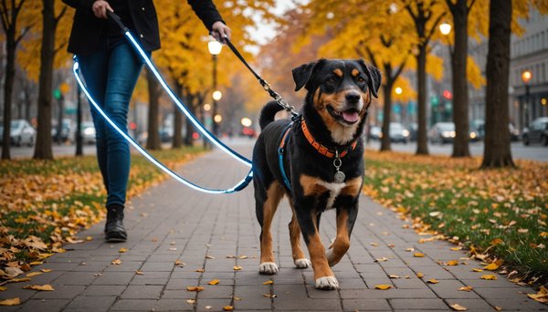 Laisse enrouleur led 3 en 1 : promenez votre chien en toute sécurité !